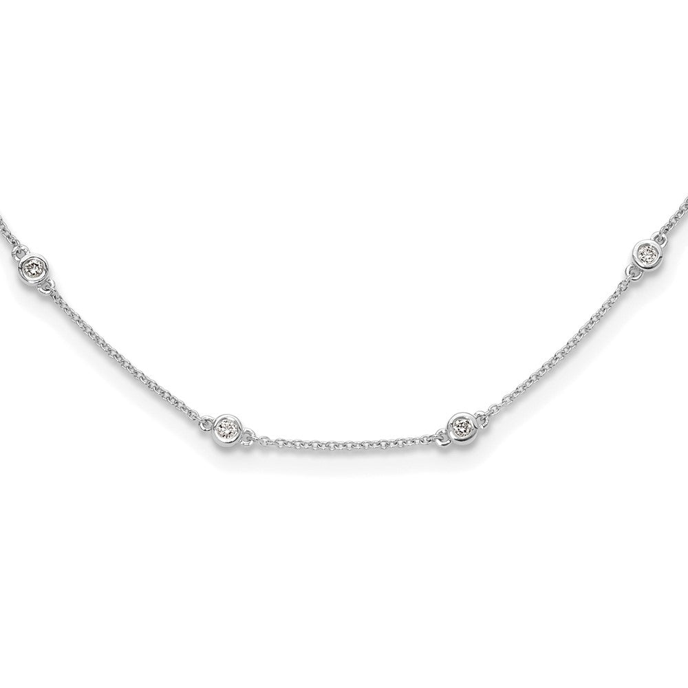 True Origin 14k White Gold 1/2 carat Lab Grown Diamond VS DEF Eighteen Station 18 inch Necklace