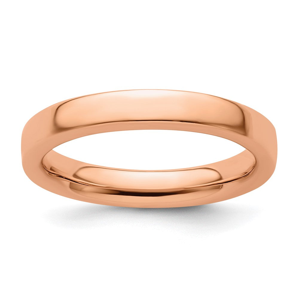 Sterling Silver Stackable Expressions Pink-plated Ring Size -10