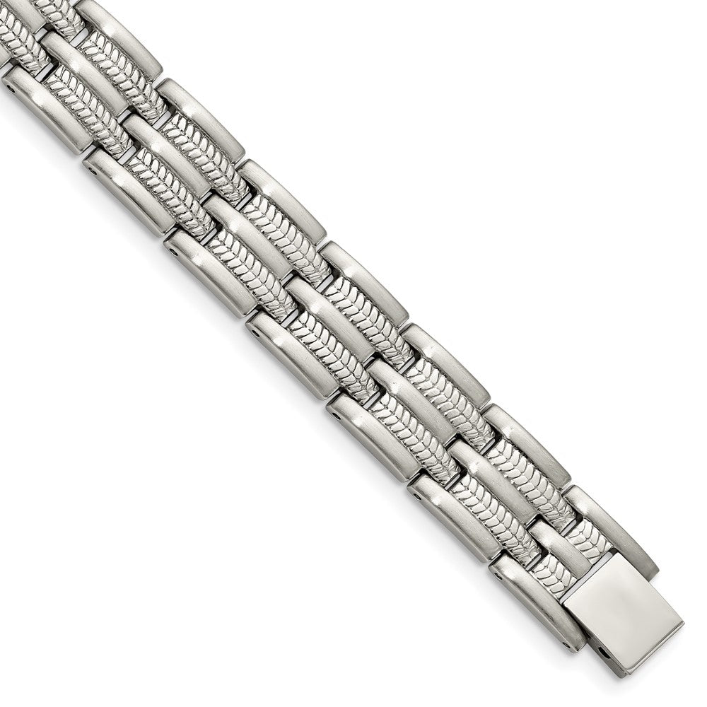 Stainless Steel Brushed and Polished 8.75in Bracelet 8.75 inches