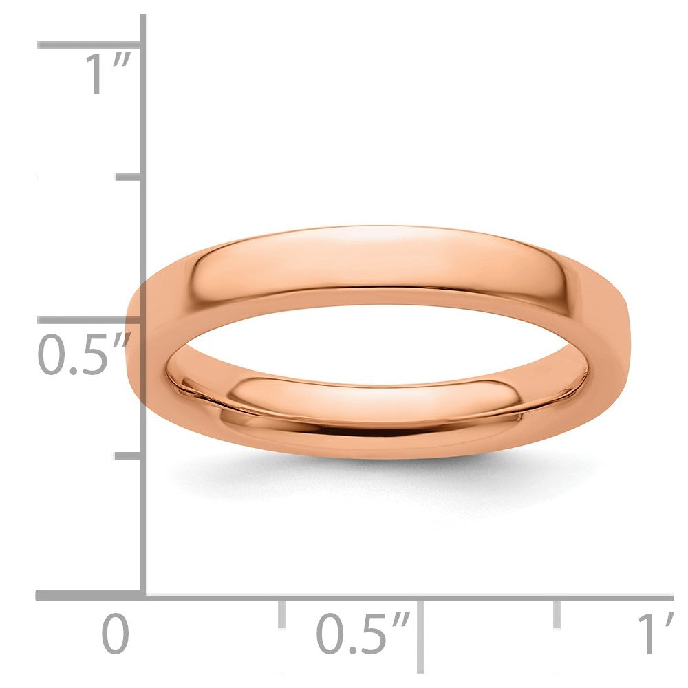 Sterling Silver Stackable Expressions Pink-plated Ring Size -6