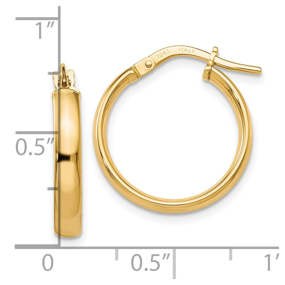 10K Gold Polished Hoop Earrings