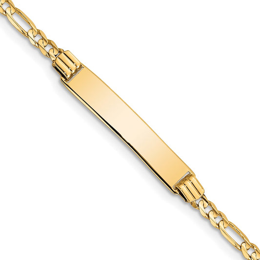 14k Children's Figaro Link ID Bracelet 6  inches