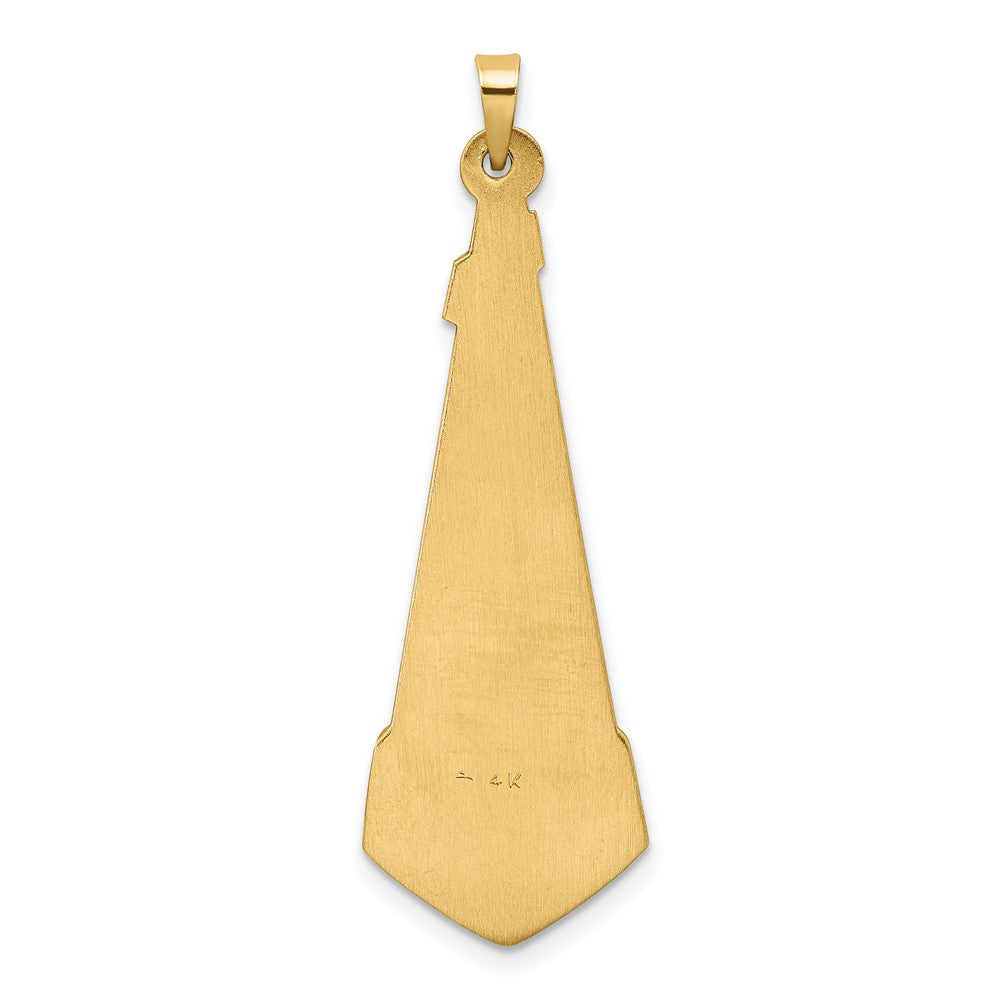 14k Two-tone Polished Hollow Scroll Pendant