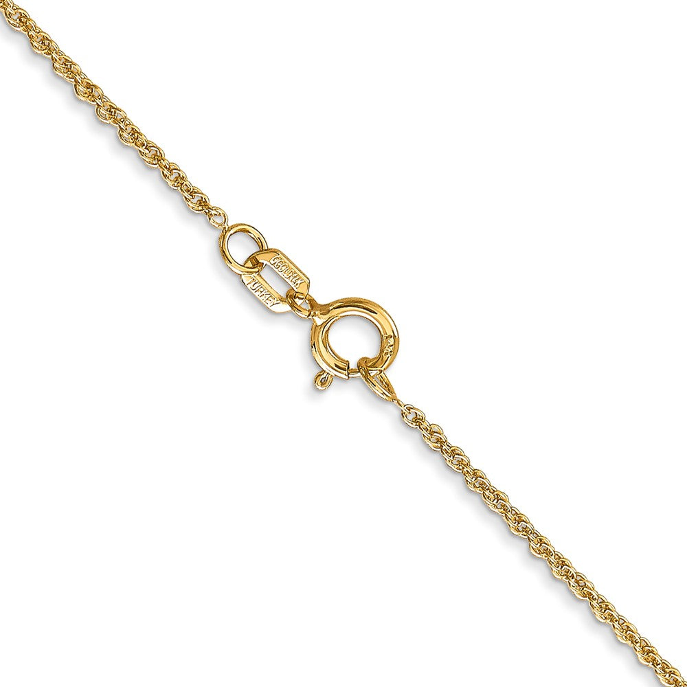 14K 20 inch 1.1mm Baby Rope with Spring Ring Clasp Chain