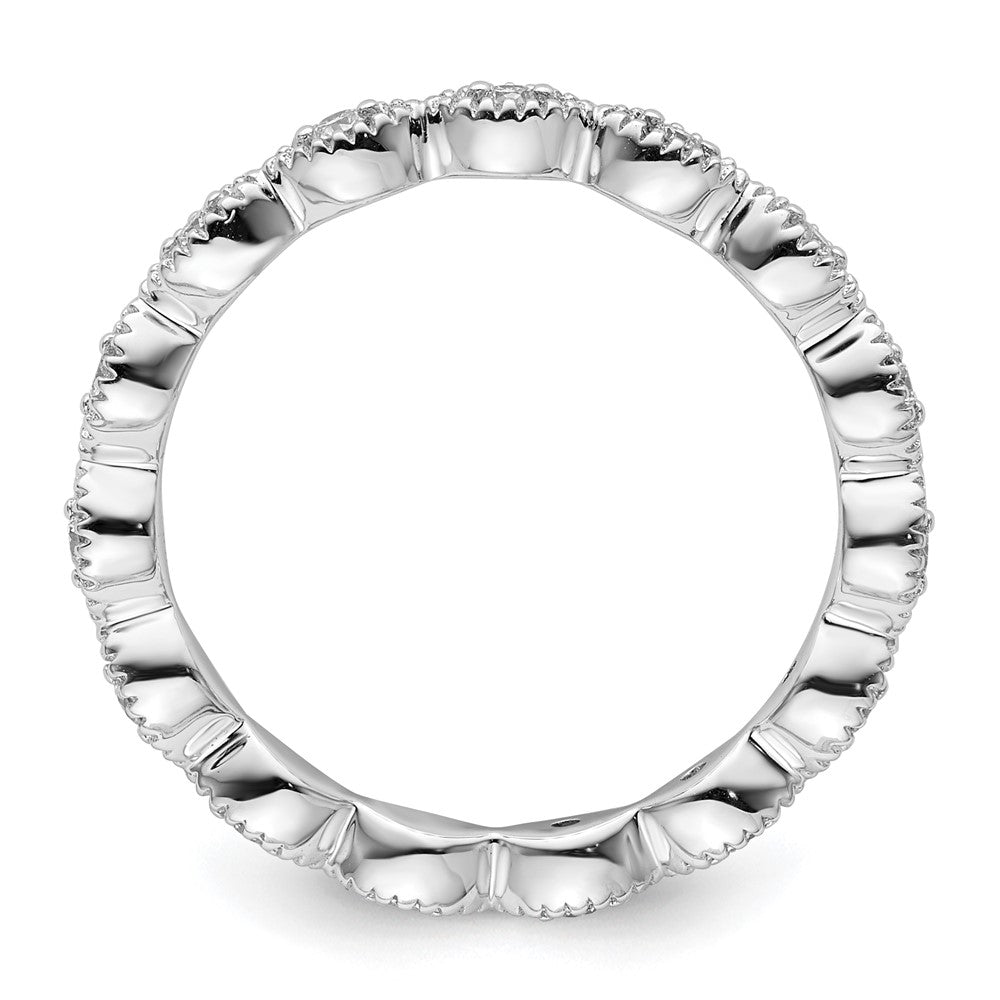 Sterling Silver Stackable Expressions Diamond Ring Size -9
