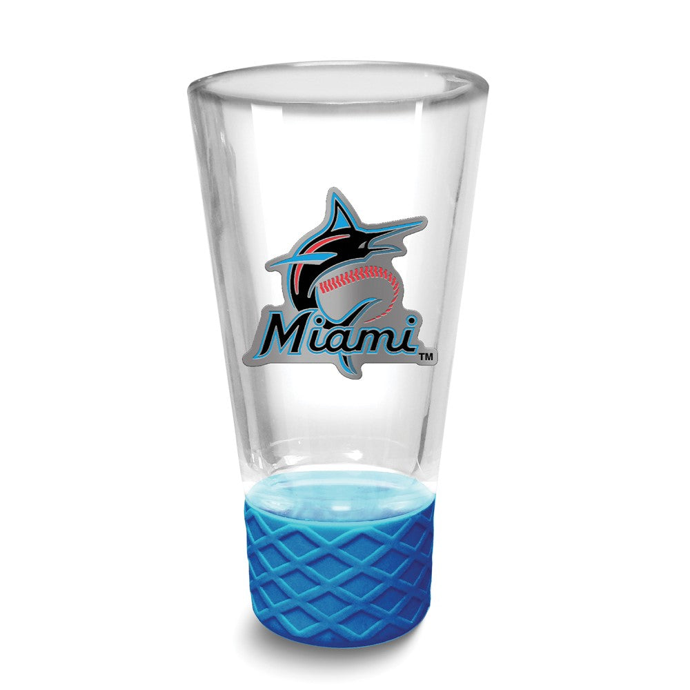 MLB Miami Marlins Collectors 4 oz. Shot Glass with Silicone Base