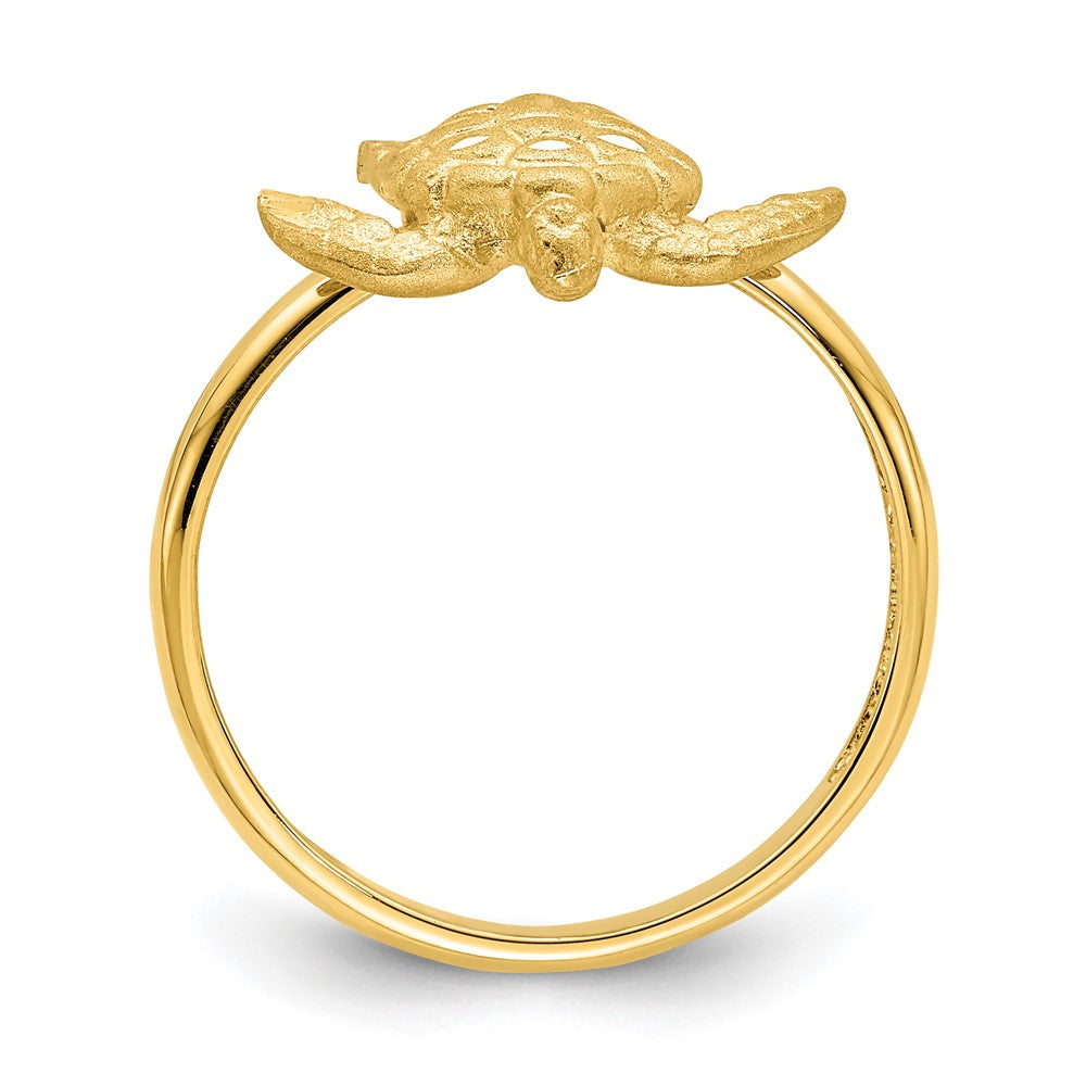 14K Brushed & Polished D/C Turtle Ring Size 7