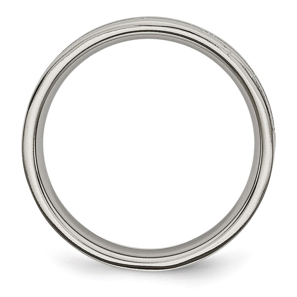 Titanium Brushed Center 4mm Roman Numerals Band Size - 8