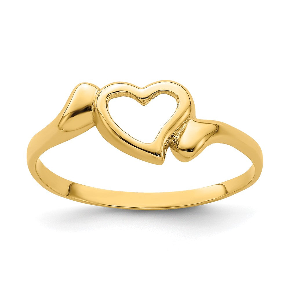 14k Open Heart w/Swirl Ring Size 7.25