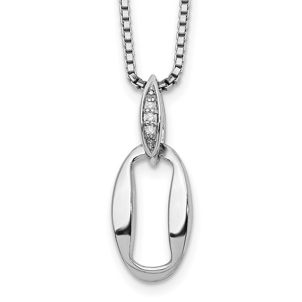 White Ice Sterling Silver Rhodium-plated 18 Inch Diamond Necklace with 2 Inch Extender 18 Inches