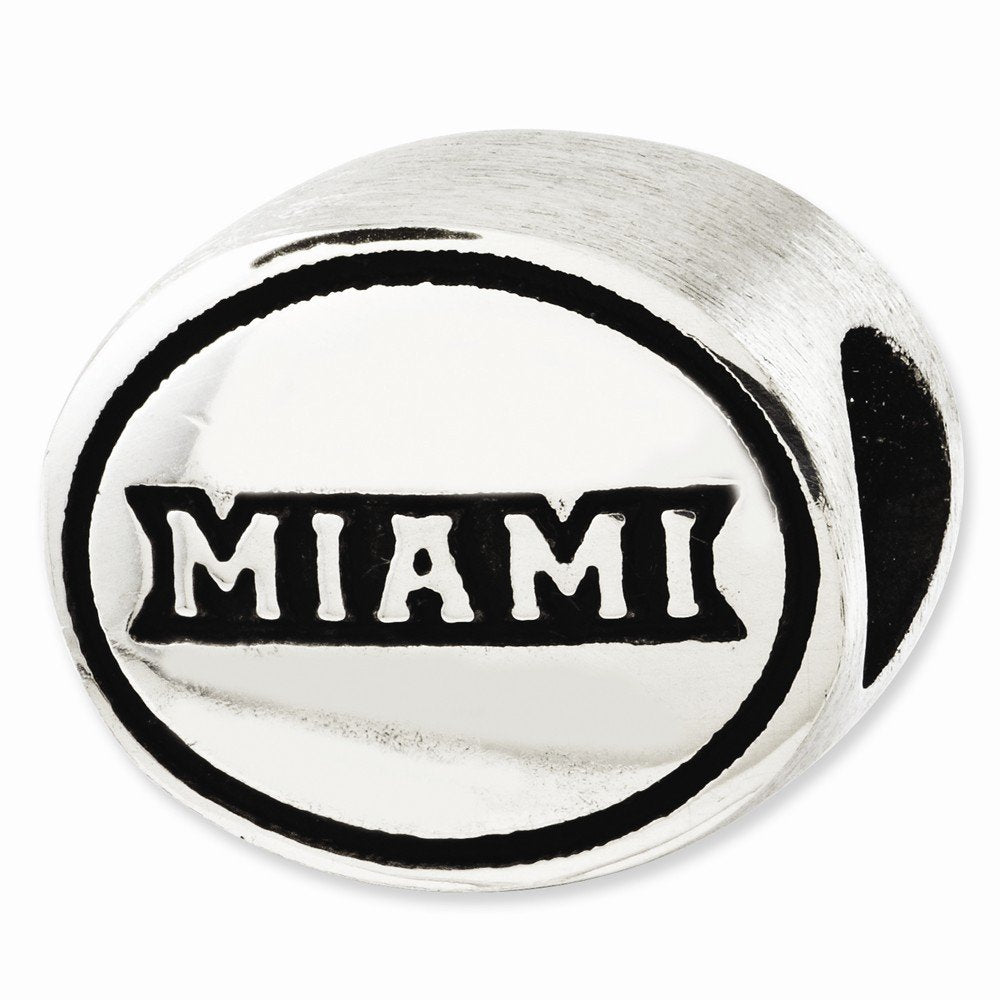 Sterling Silver Antiqued Miami of Ohio Collegiate Bead