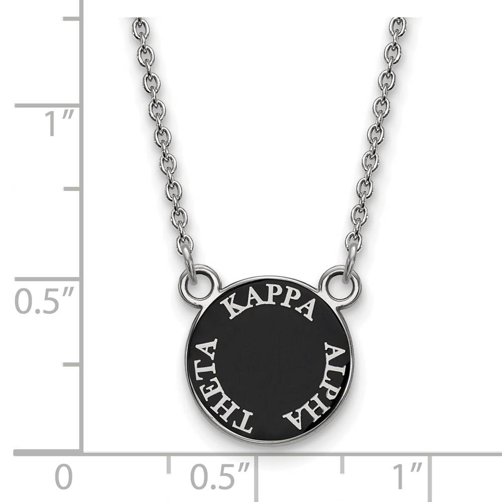 Sterling Silver 18in Official Licensed Greek Sororities Kappa Alpha Theta (???) XS Enamel Pendant w/Necklace
