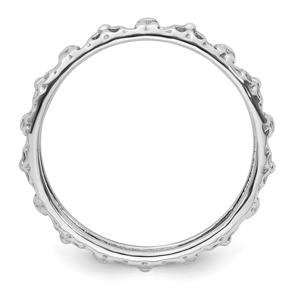 Sterling Silver Stackable Expressions Rhodium-plated Flower/Butterfly Ring Size -8