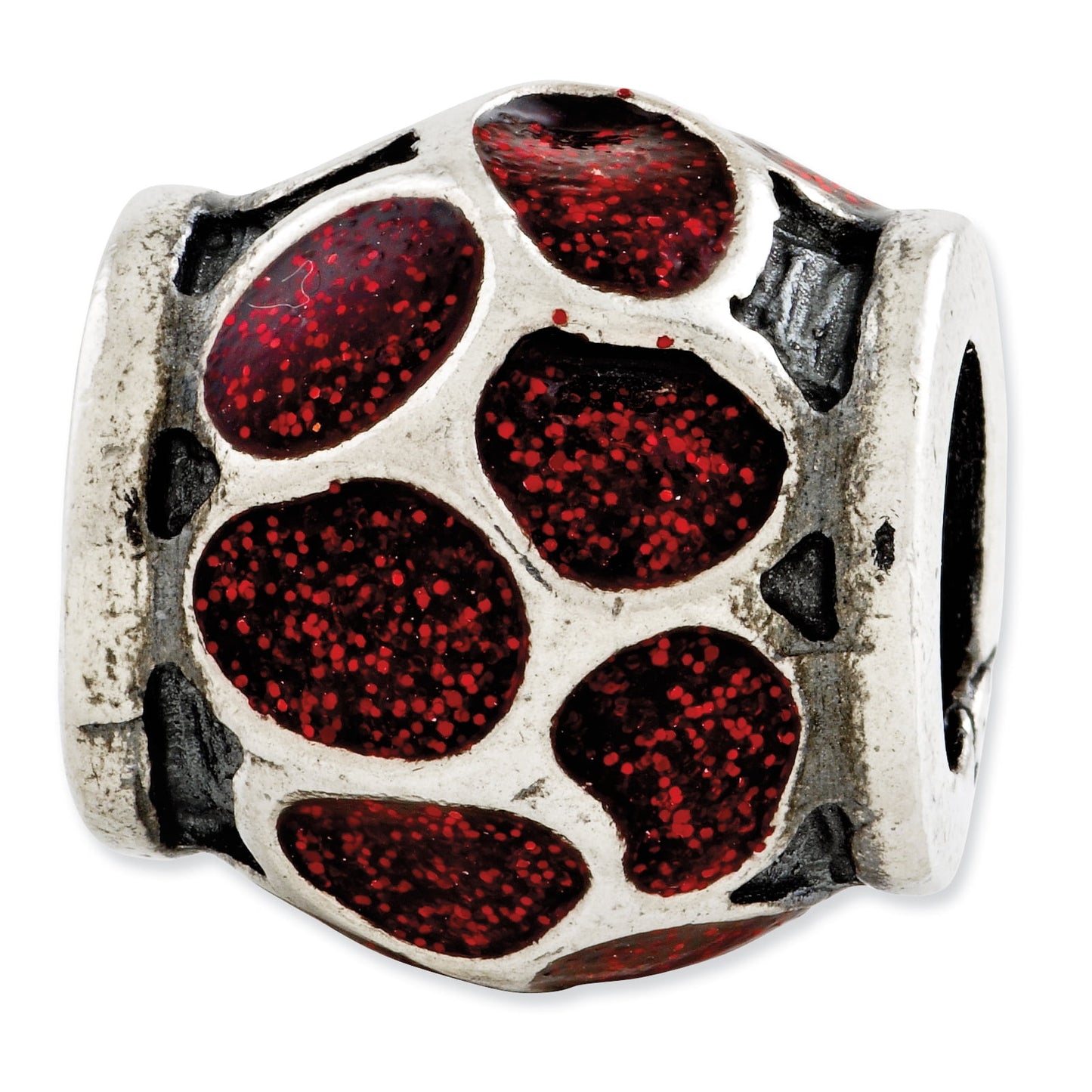 Reflection Beads Sterling Silver Reflections Red Enamel w/Sparkles Bead