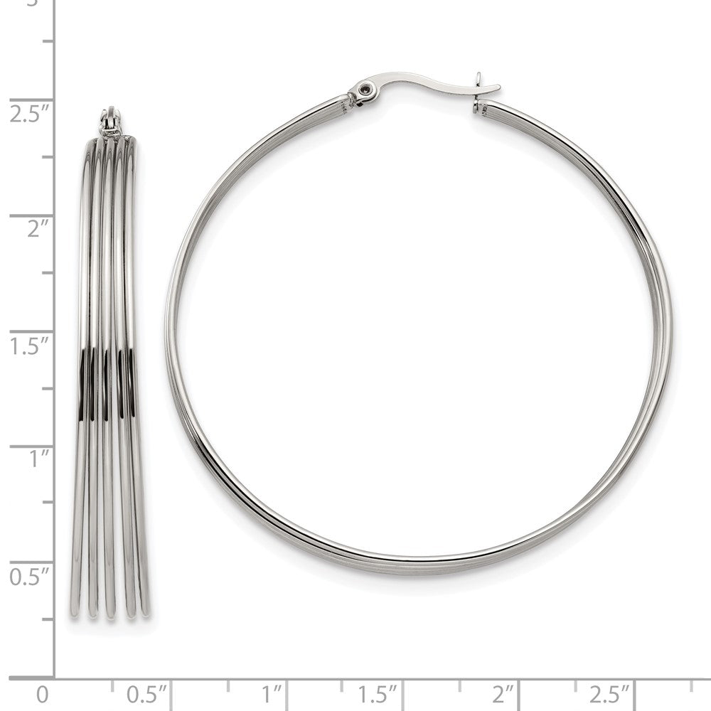 Stainless Steel Polished Wire Hoop Earrings