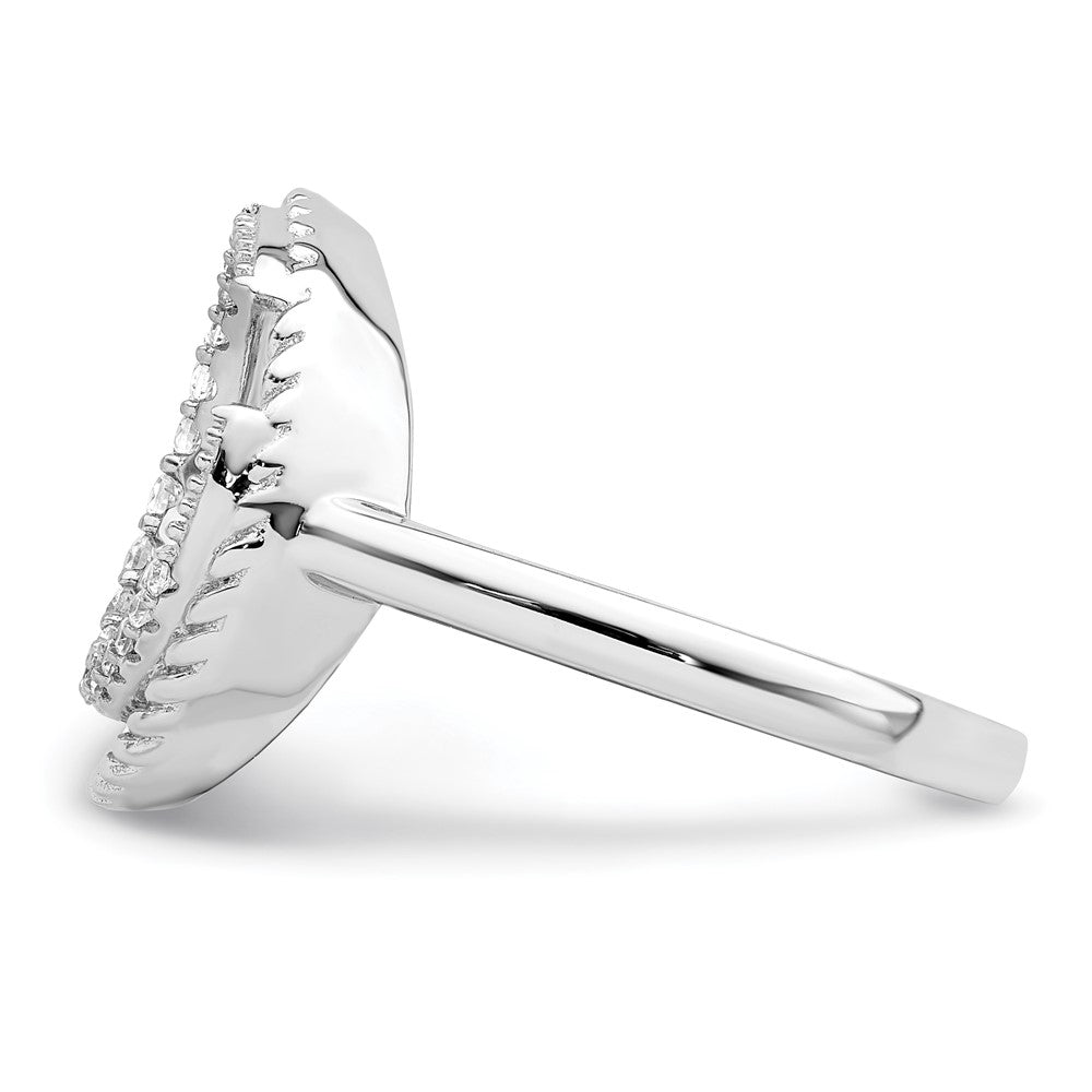 Sterling Silver Rhodium-plated CZ Circle Ring