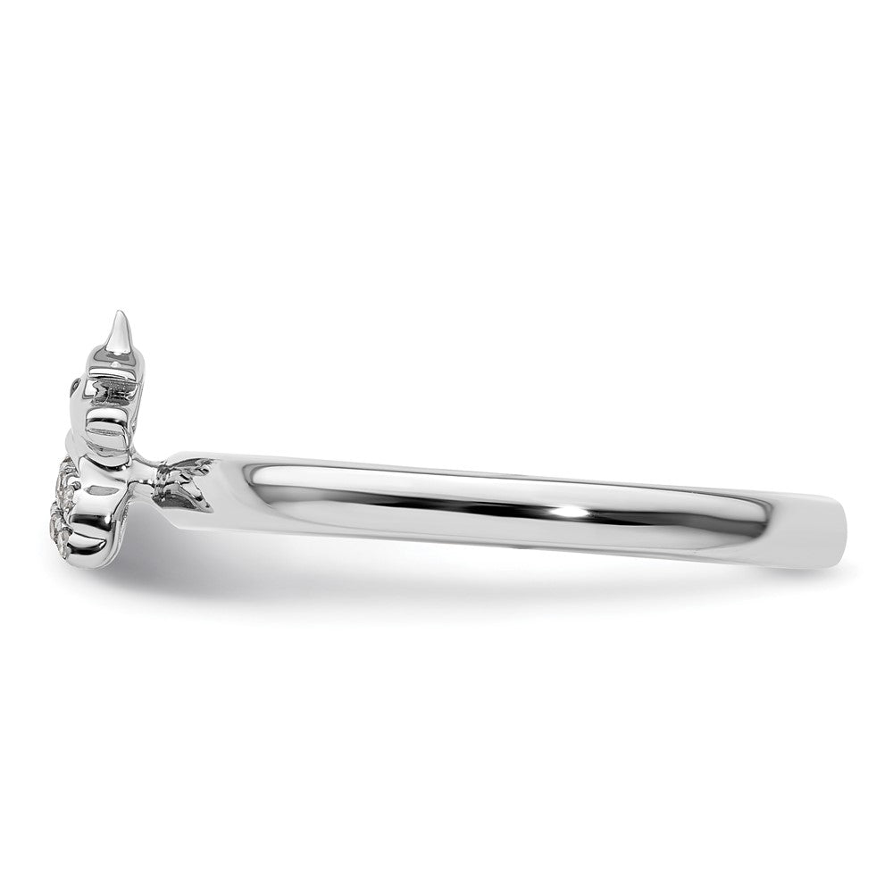 Sterling Silver Stackable Expressions Unicorn Diamond Ring Size -7