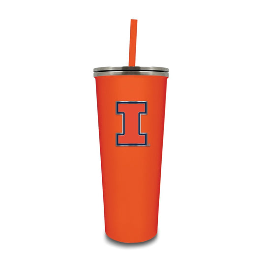 University of Illinois Stainless Steel 24 ounce Skinny Tumbler with Straw