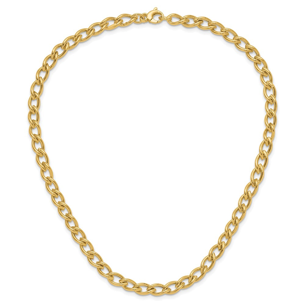 14K Polished Fancy Oval Link Necklace