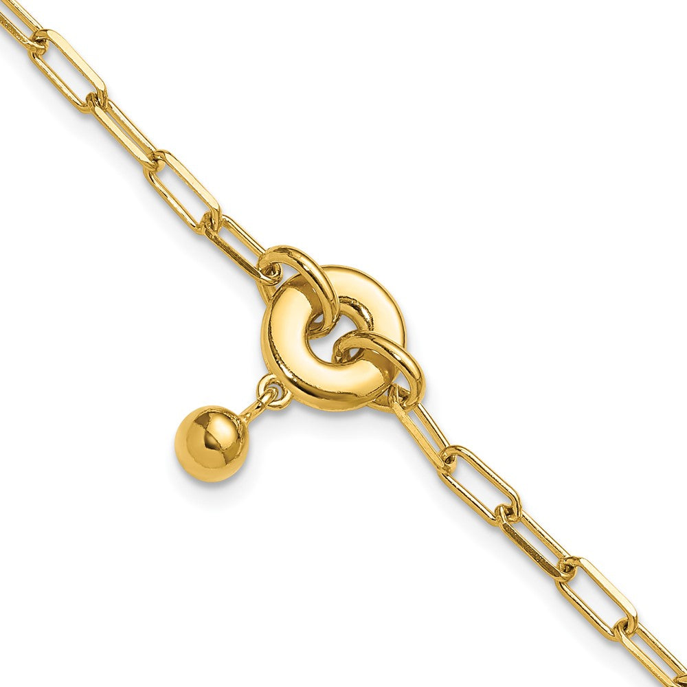 Sterling Silver Gold-plated with 1in ext. Circle Bracelet