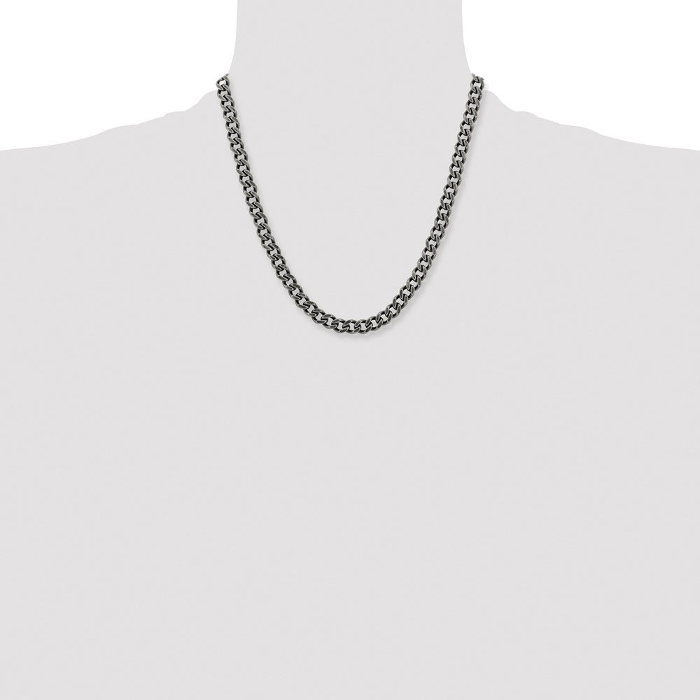 Stainless Steel Oxidized7.5mm 20in Curb Chain