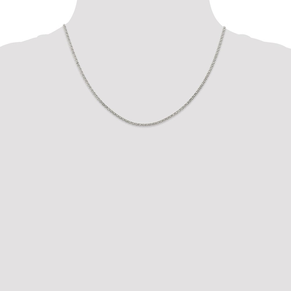Sterling Silver 2mm Fancy Anchor Pendant Chain 18 Inches