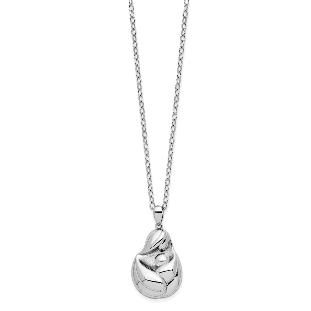 Sentimental Expressions Sterling Silver Rhodium-plated Mine To Keep Mom and Baby 18in Necklace 18 Inches