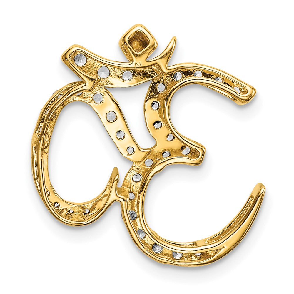 14k 3/8 carat Lab Grown Diamond VS/SI+ G+ Om Chain Slide Pendant