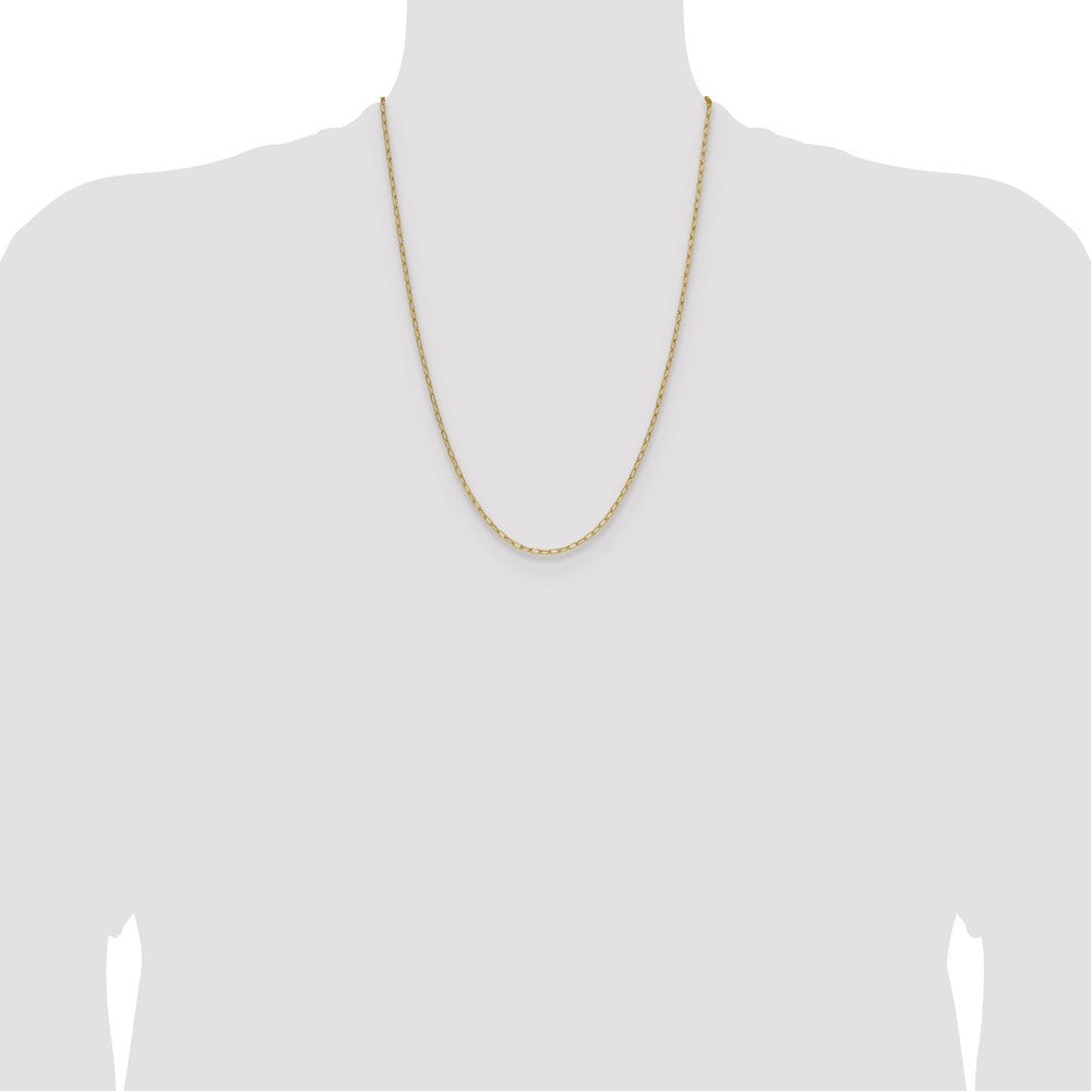 14k 2.2mm Semi-Solid Paperclip Chain