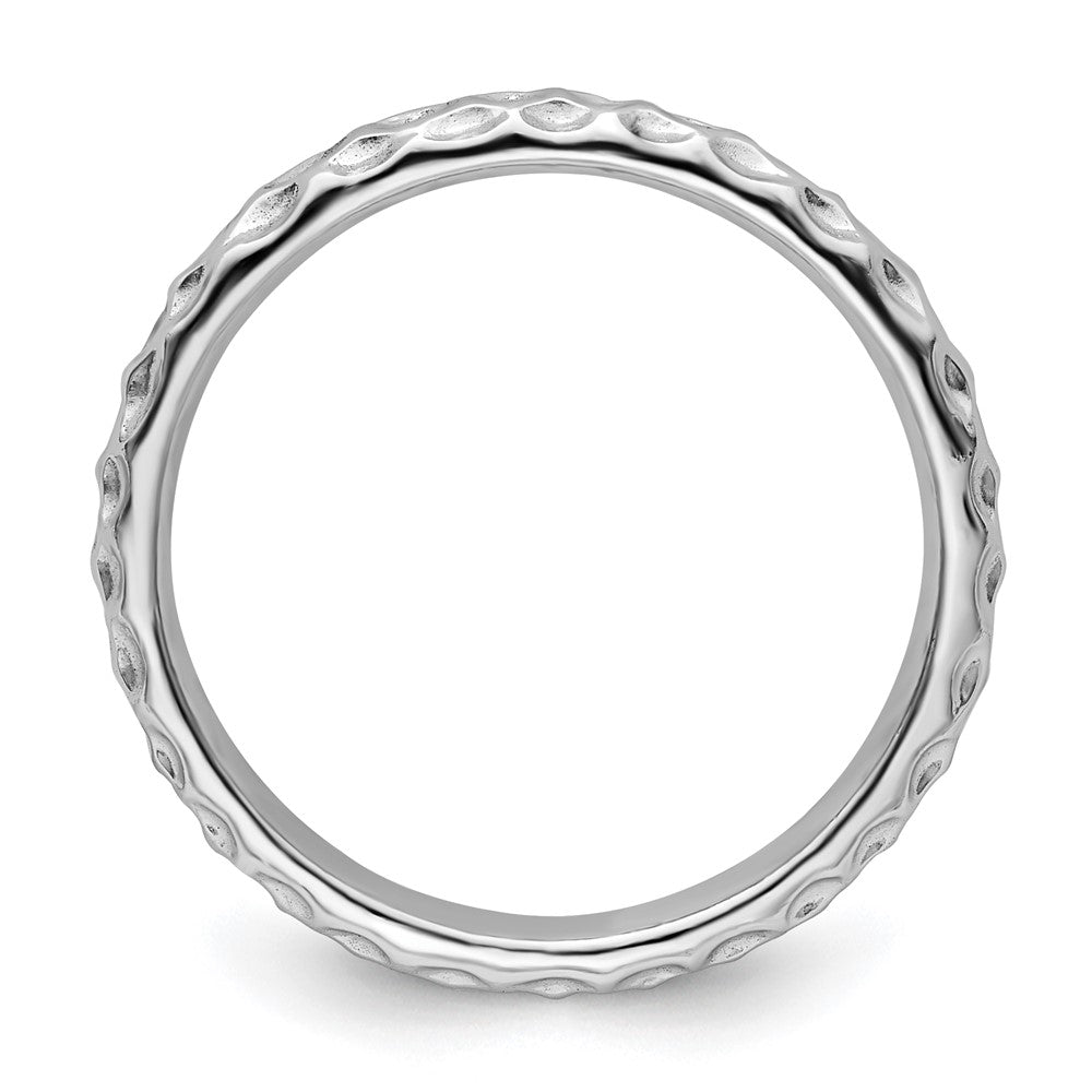 Sterling Silver Stackable Expressions Rhodium Ring Size -7