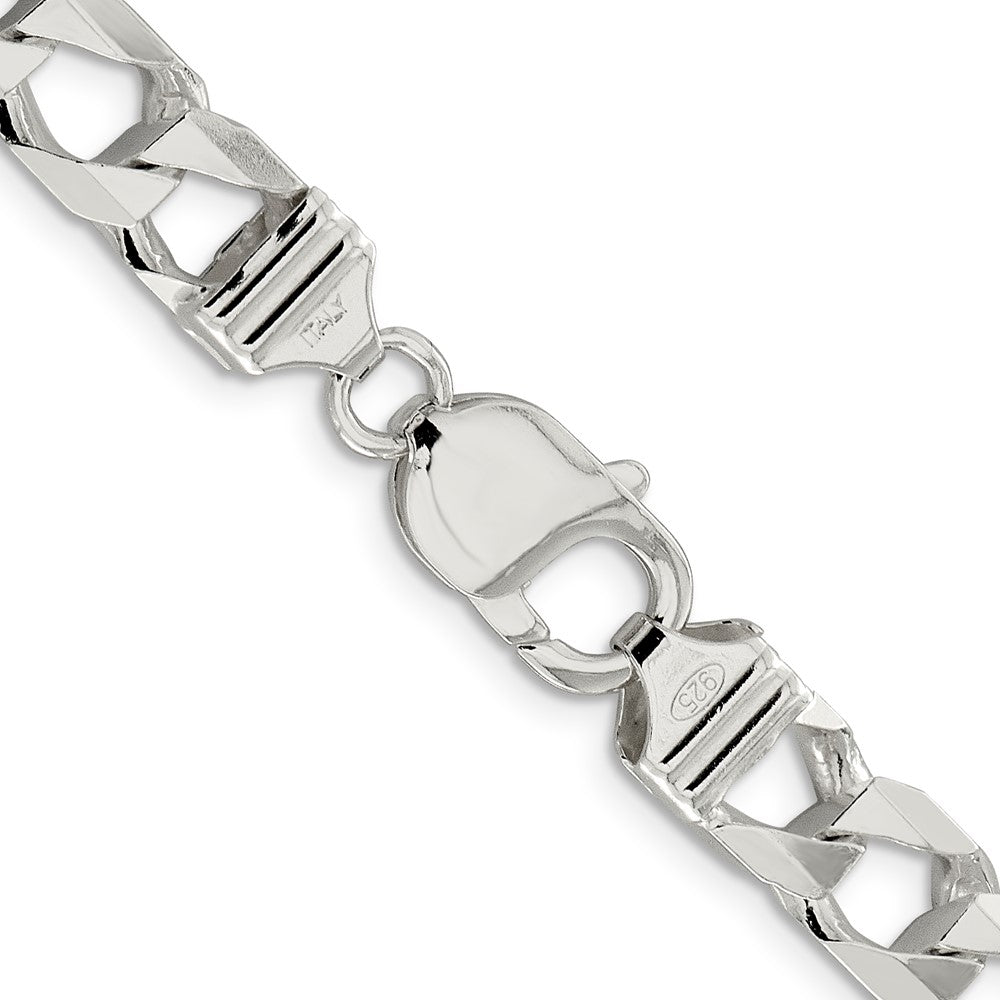 Sterling Silver 8.6mm D/C Square Curb Chain 20 Inches