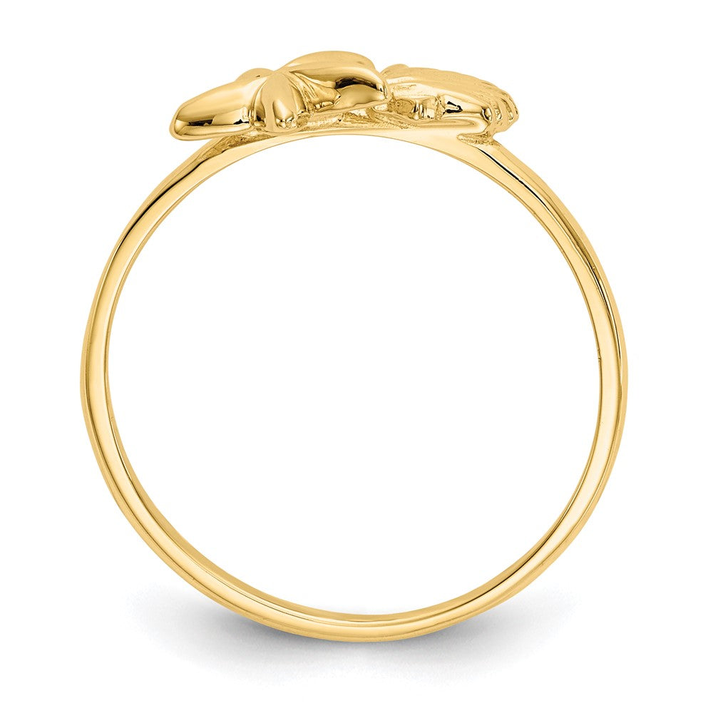 14k Polished Shell & Starfish Ring Size 7