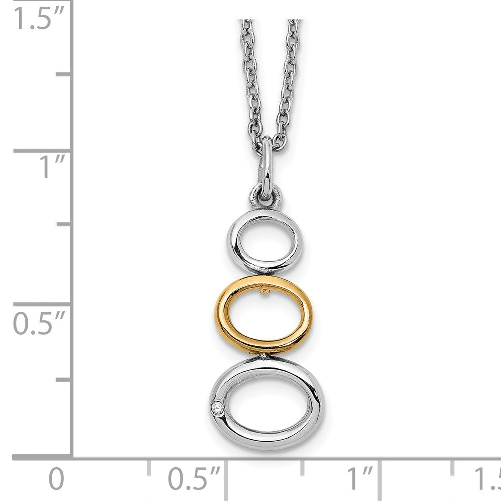 White Ice Sterling Silver Rhodium-plated Gold-tone 18 Inch Diamond Necklace with 2 Inch Extender 18 Inches