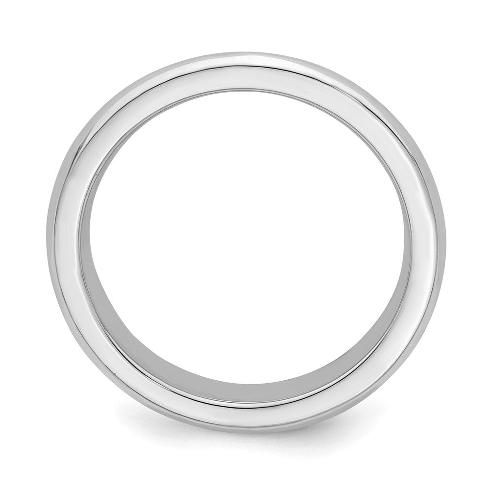 SS Rhodium-plated 4mm Bevel Edge Size 6 Band