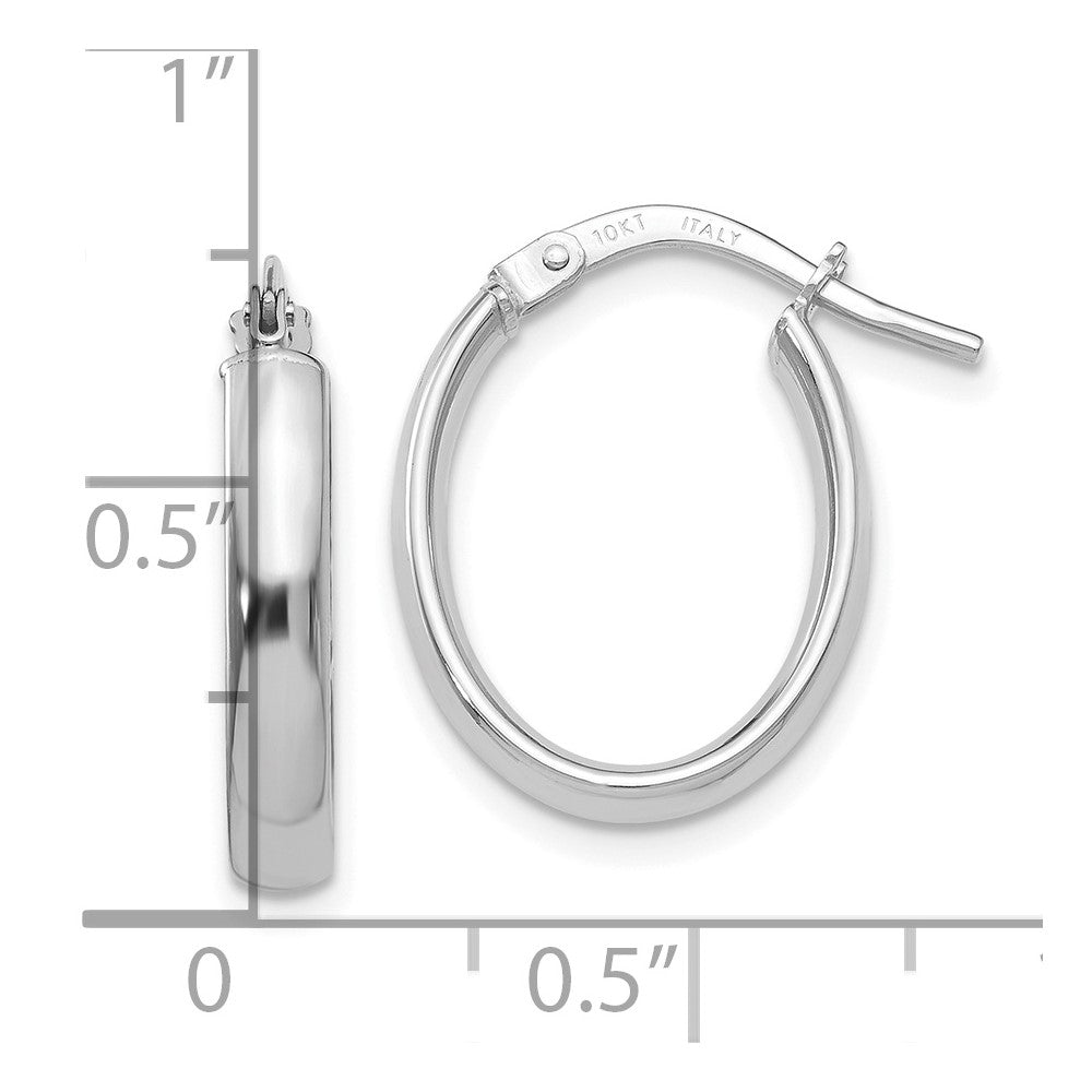 10K Polished White Gold Hoop Earrings