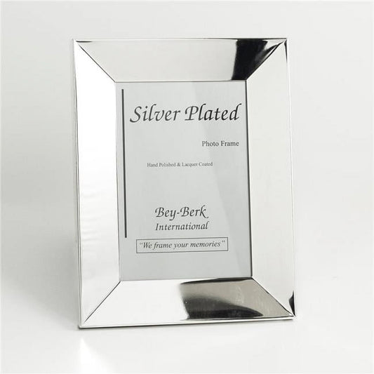 Bey-Berk International SF101-11 Lacquered Silver Plated 5 x 7 in. Picture Frame with Easel Back - 7 x 0.75 x 9 in.