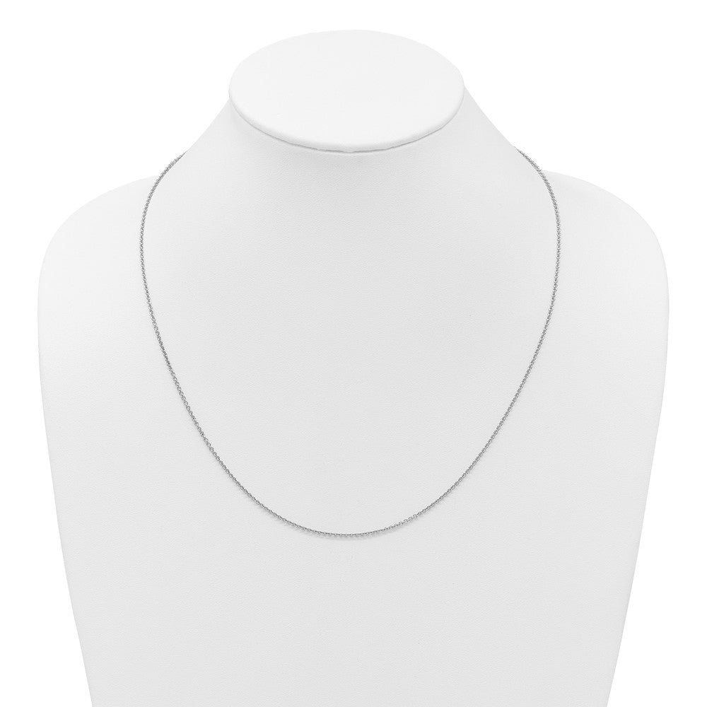 14K White Gold Adjustable 1.65mm Round Cable Chain