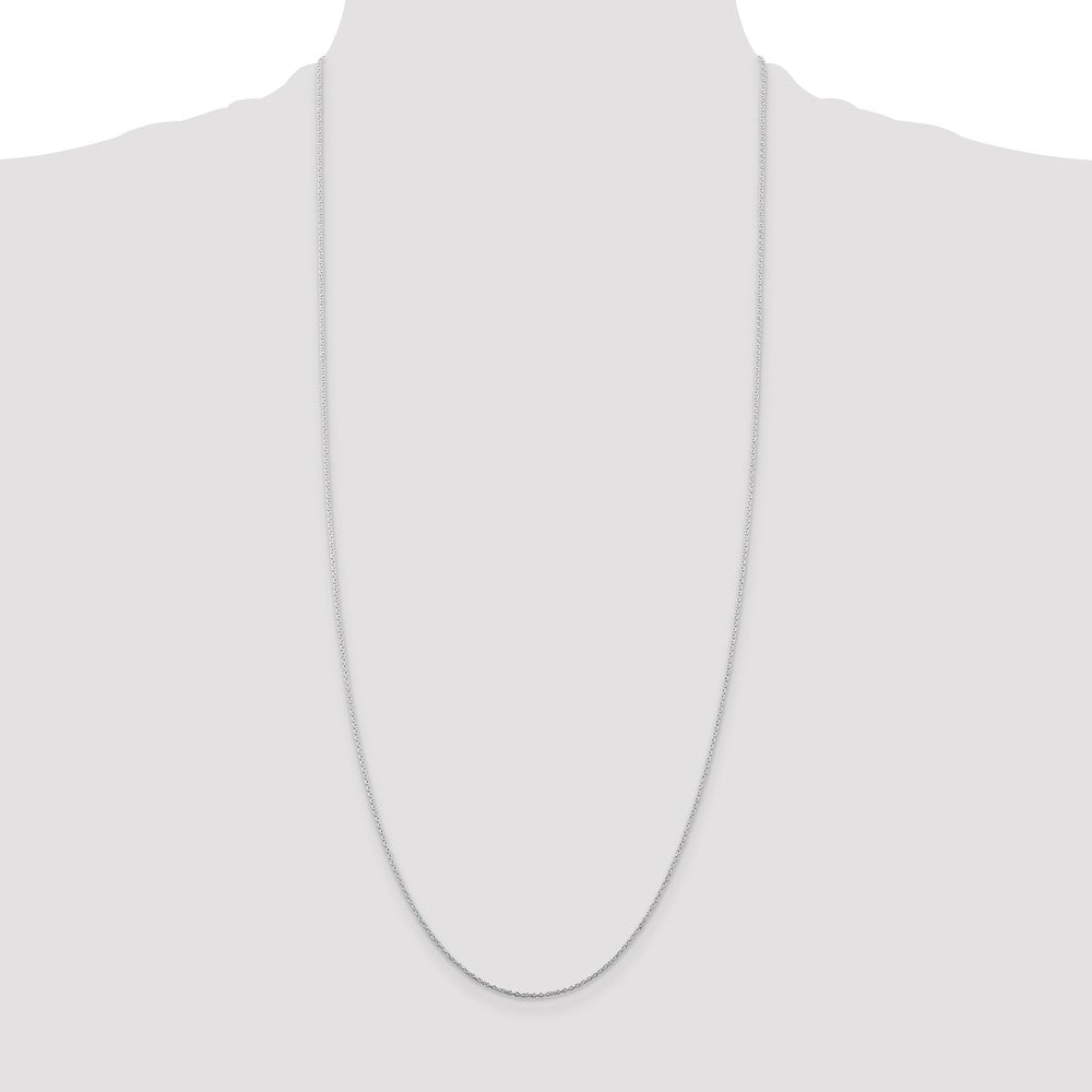 Sterling Silver Rhodium-plated 1mm Cable Chain 30 Inches