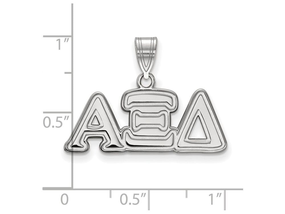 Sterling Silver LogoArt Official Licensed Greek Sororities Alpha Xi Delta (???) Medium Pendant
