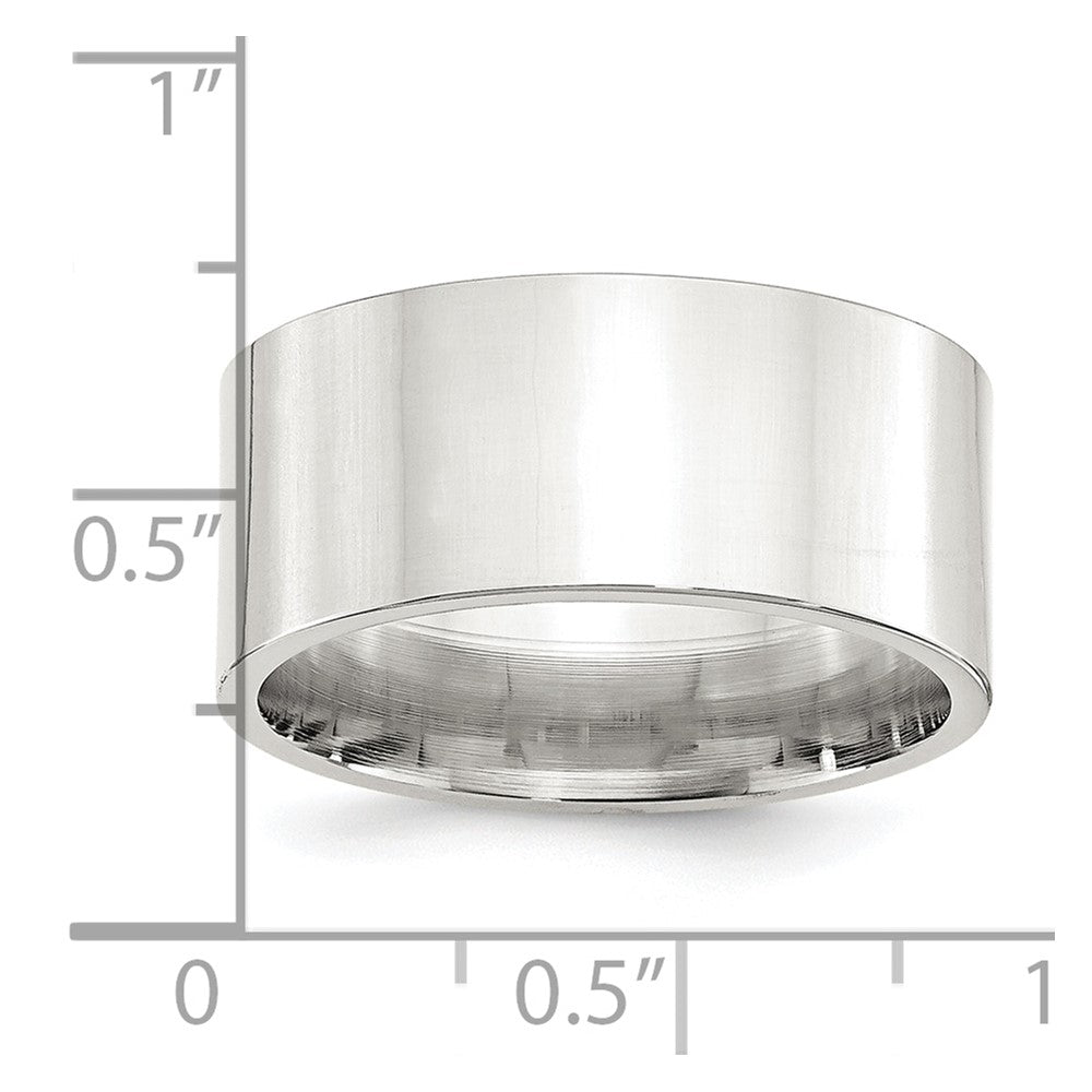 Sterling Silver 10mm Comfort Fit Flat Size 7 Band