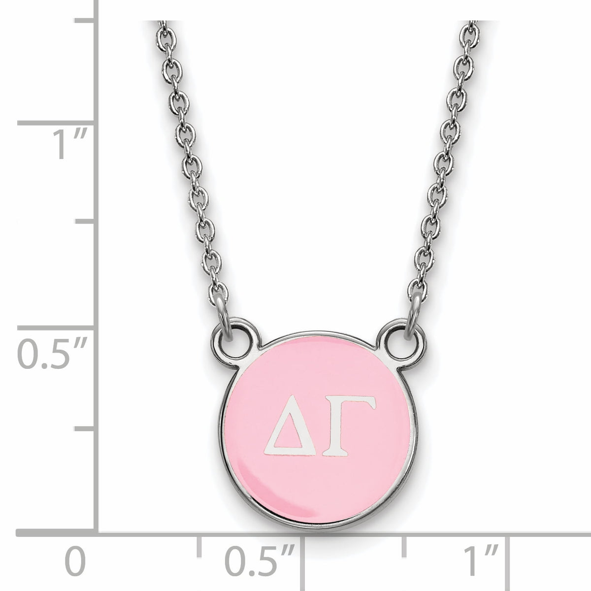 Sterling Silver 18in Official Licensed Greek Sororities Delta Gamma (??) XS Enamel Pendant w/Necklace
