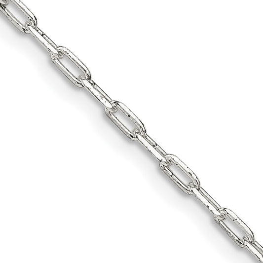 Sterling Silver 2mm Elongated Open Link Chain 26 Inches