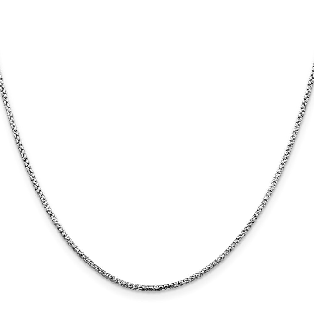 Sterling Silver Rhodium-plated 1.5mm Round Box Chain 16 Inches