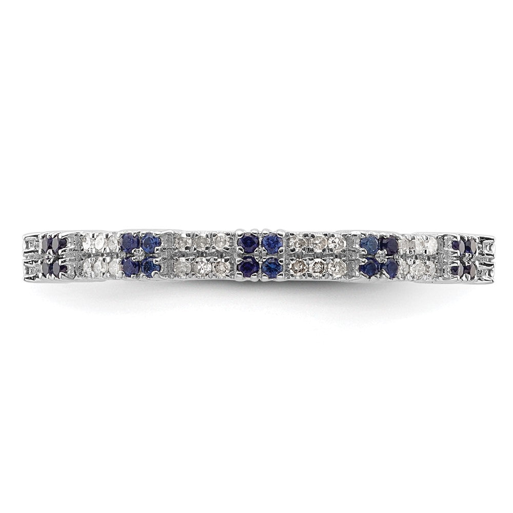 Sterling Silver Stackable Expressions Created Sapphire & Diamond Ring