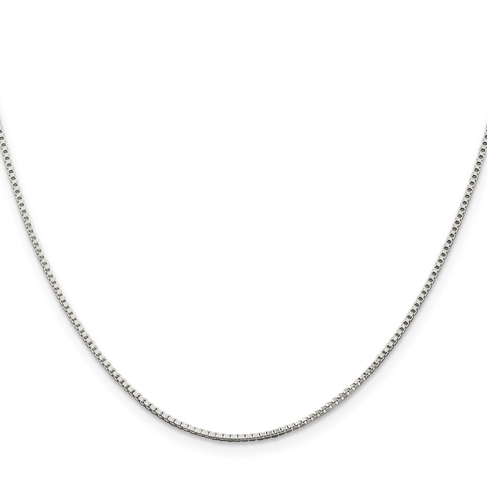 Sterling Silver Rhodium-plated 1.25mm Box Chain 28 Inches
