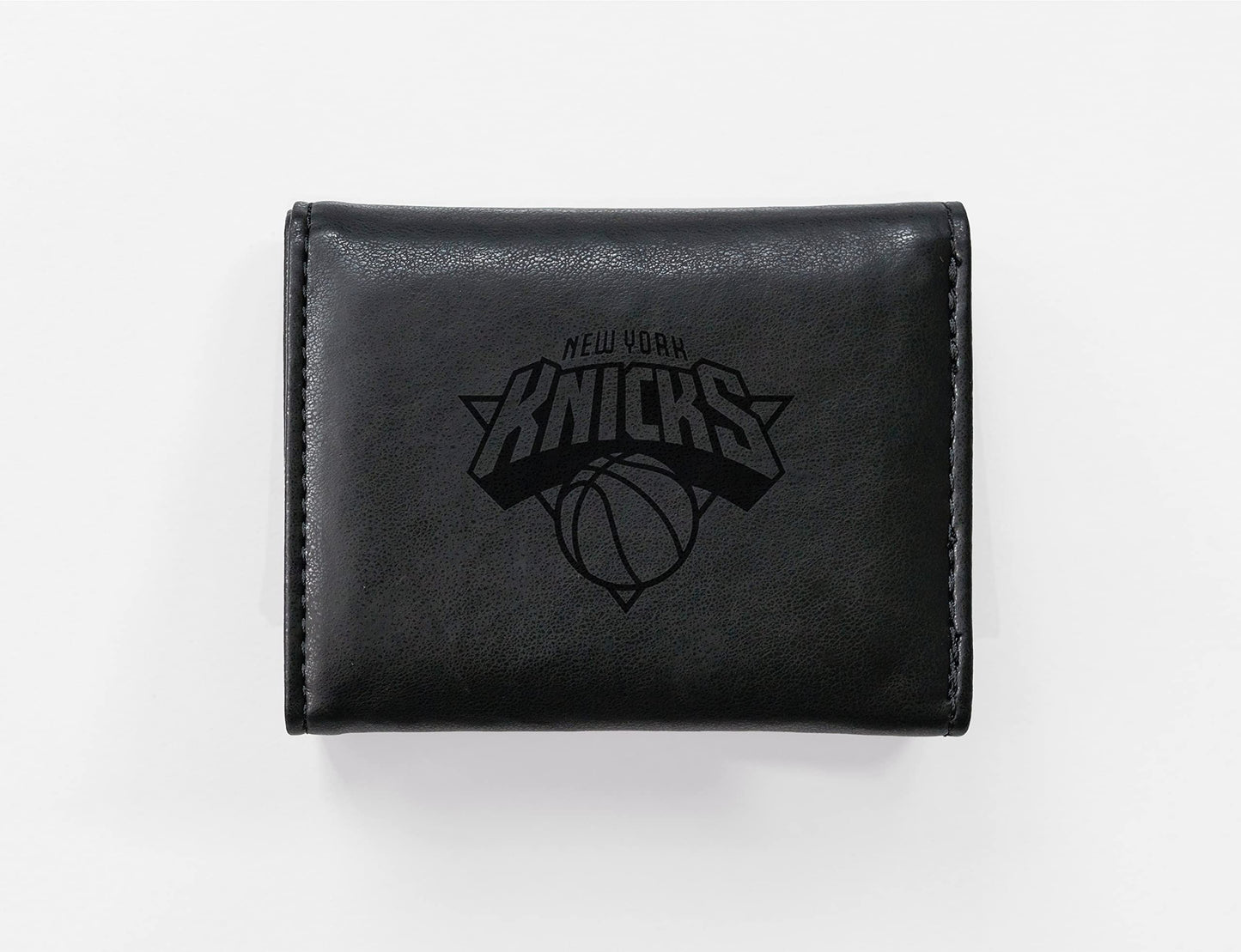 Basketball Rico Industries New York Knicks Black Laser Engraved Trifold Laser Engraved Tri-Fold Wallet - Men's Accessory
