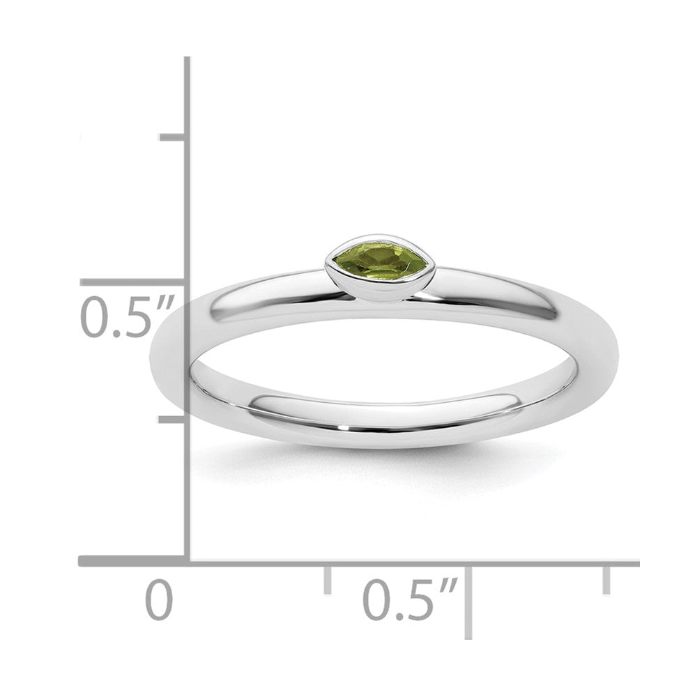 Sterling Silver Stackable Expressions Peridot Ring Size -9