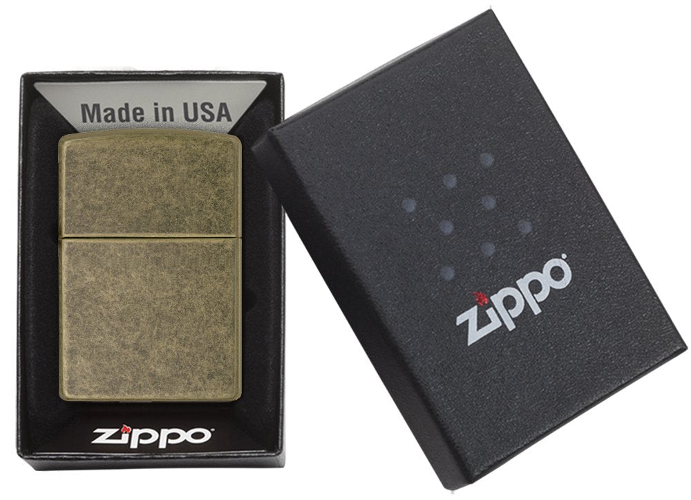 Zippo Antique Brass Pocket Lighter