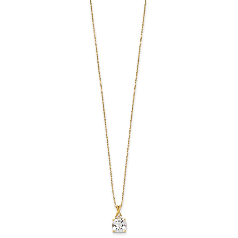 14K YG Checkboard Sim April & Dia Necklace Stone:A Dia:RDHACC-round I4