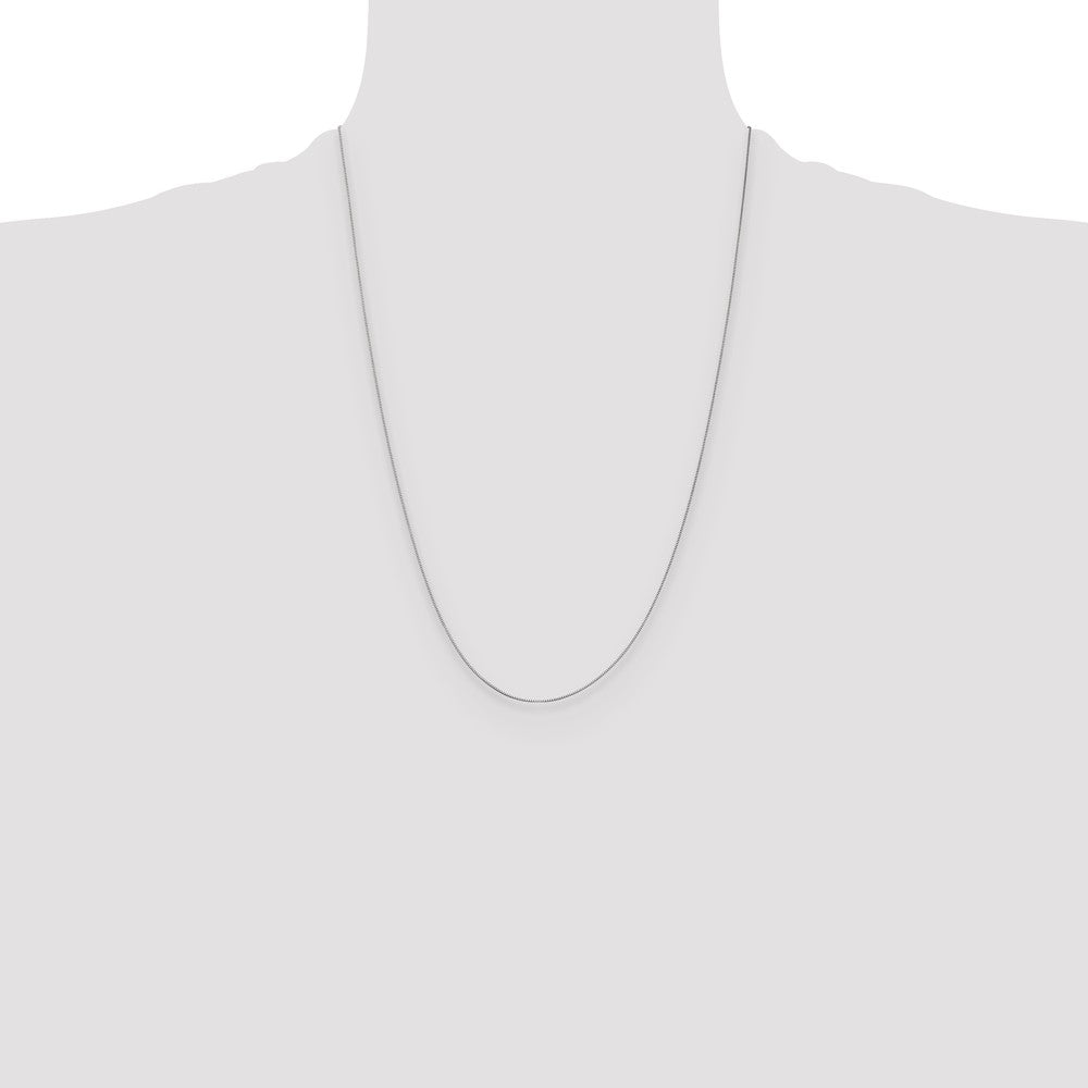 14K White Gold .5mm Baby Box with Spring Ring Clasp Chain